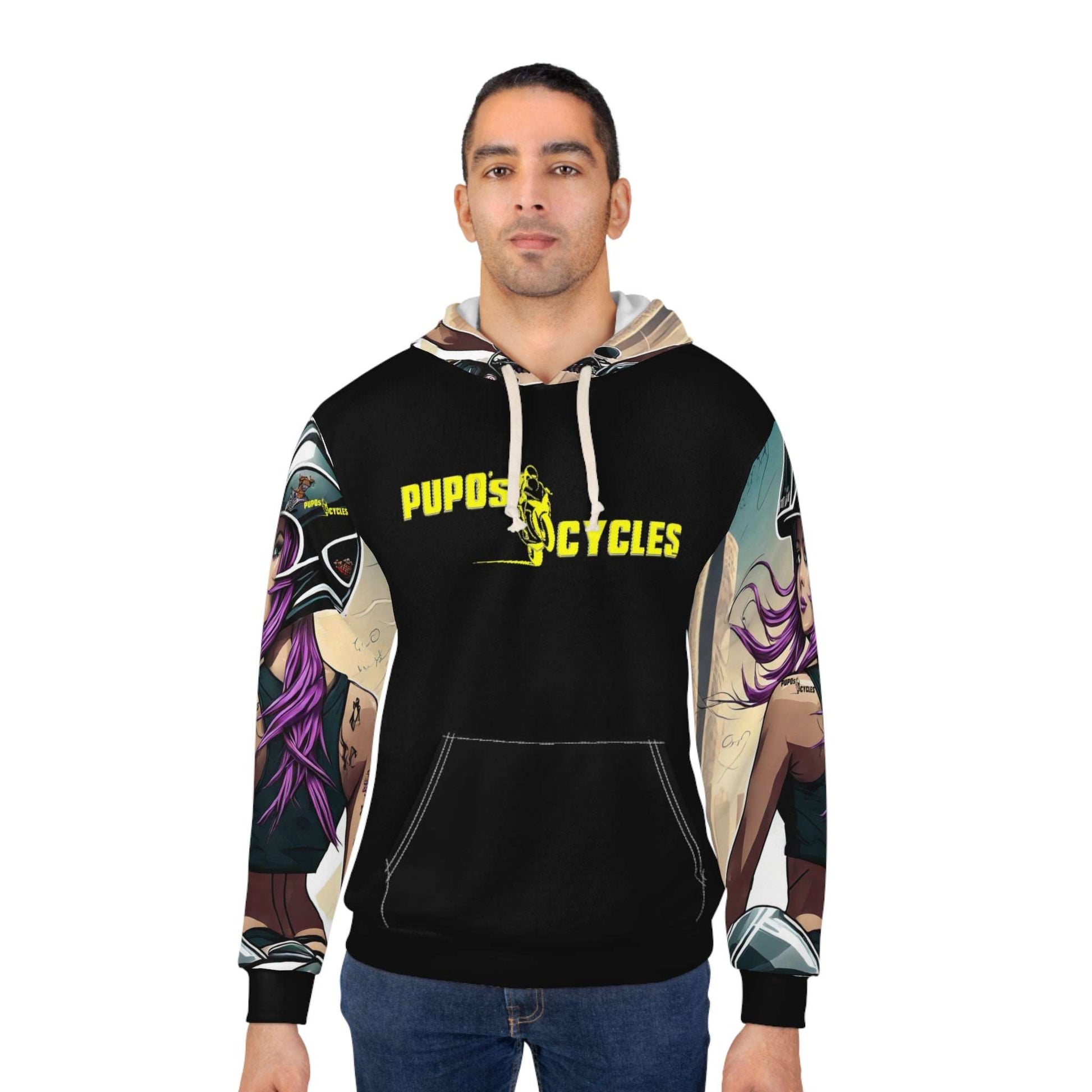 Pullover Hoodie AOP Tattooed Steam Punk Moto Women's Pupo's Cycles