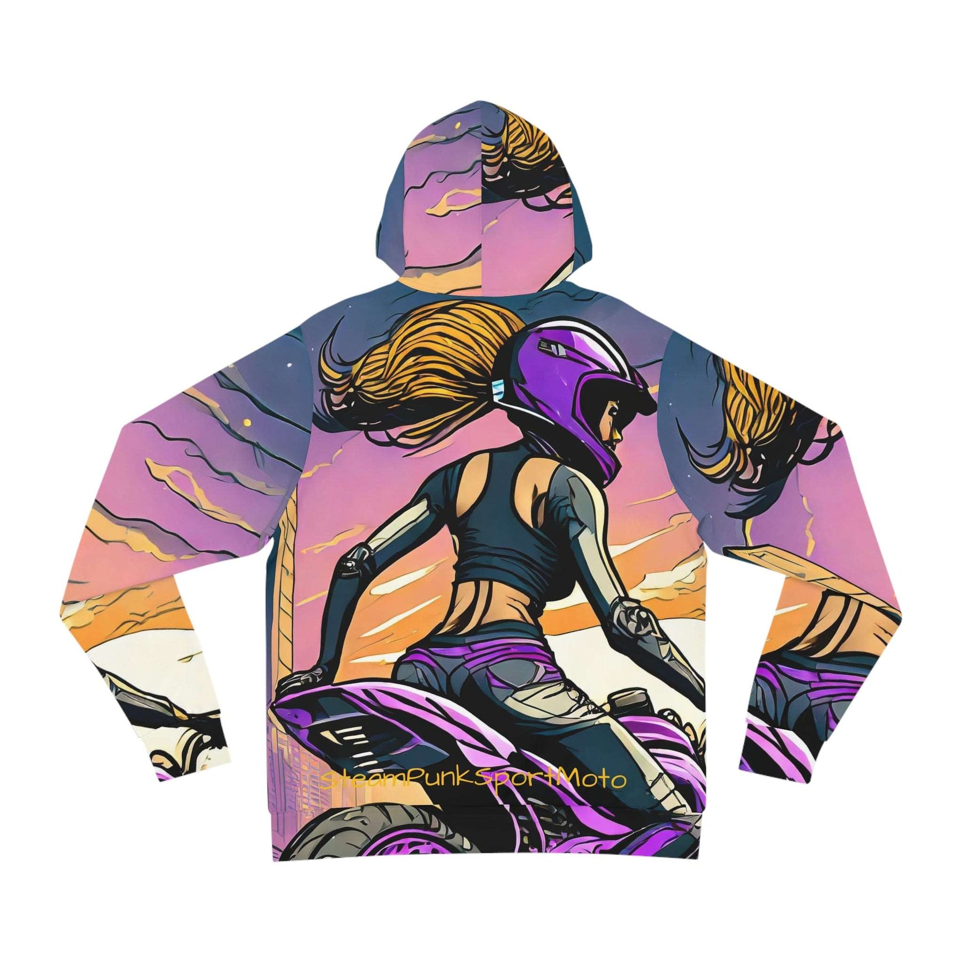 Fashion Hoodie AOP Mystic Steam Punk Sport Moto Purple Unisex Adult