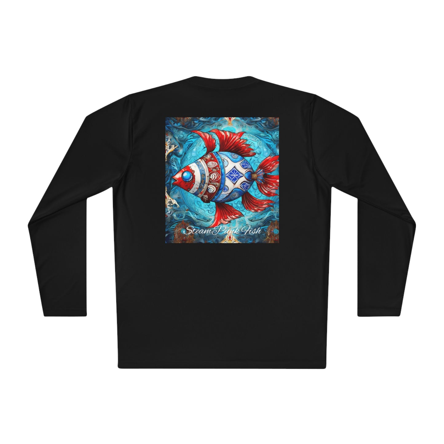 Gender-Neutral Fish Gematria PR Blue Long Sleeve Tee