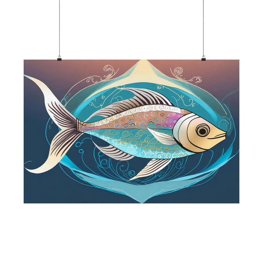 Matte Horizontal Posters Fish Gematria