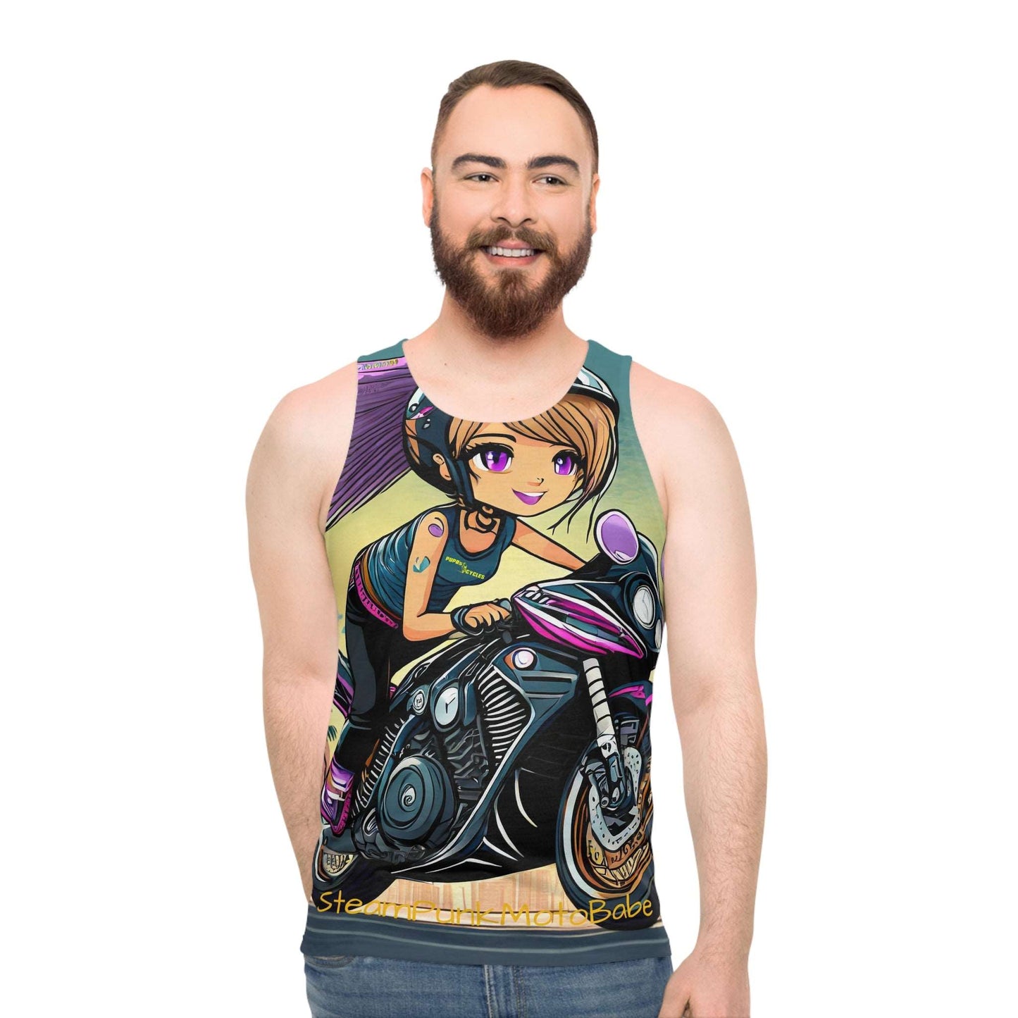 Elevate Your Style with the SteamPunk Pupo's Moto Babe Tank Top (AOP)