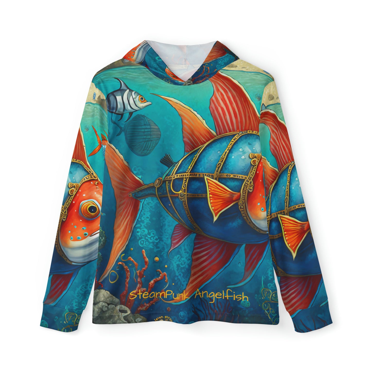 Unisex Adult Sports Warmup Hoodie (AOP) SteamPunk Angelfish Sunshirt UV