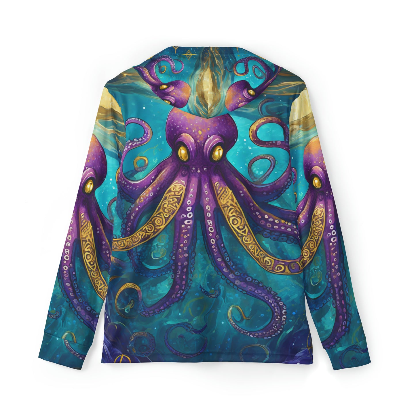 Unisex Adult Sports Warmup Hoodie (AOP) Steampunk Octopus Gematria