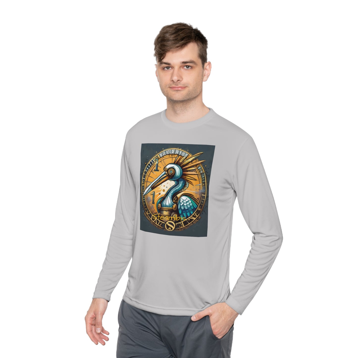 Unisex Adult Lightweight Long Sleeve Tee Steampunk Gematria Ibis Avian Vintage collection