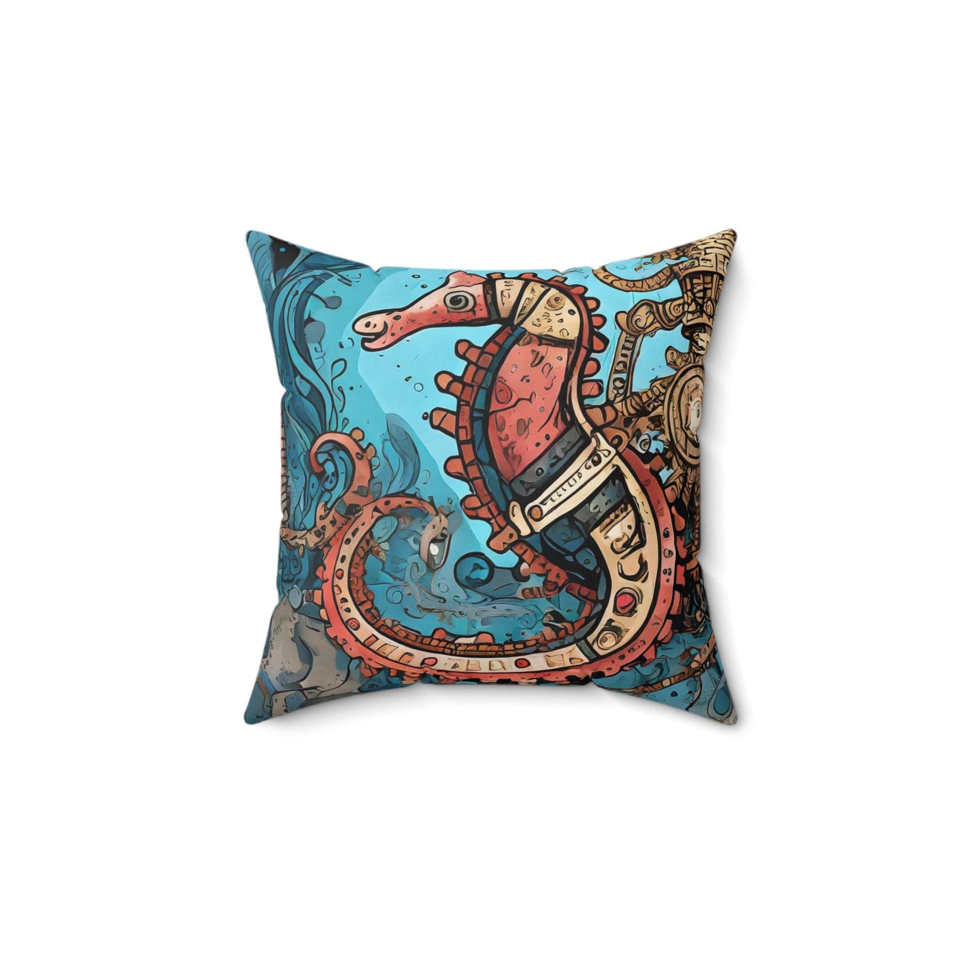 Spun Polyester Square Pillow Steampunk Friends