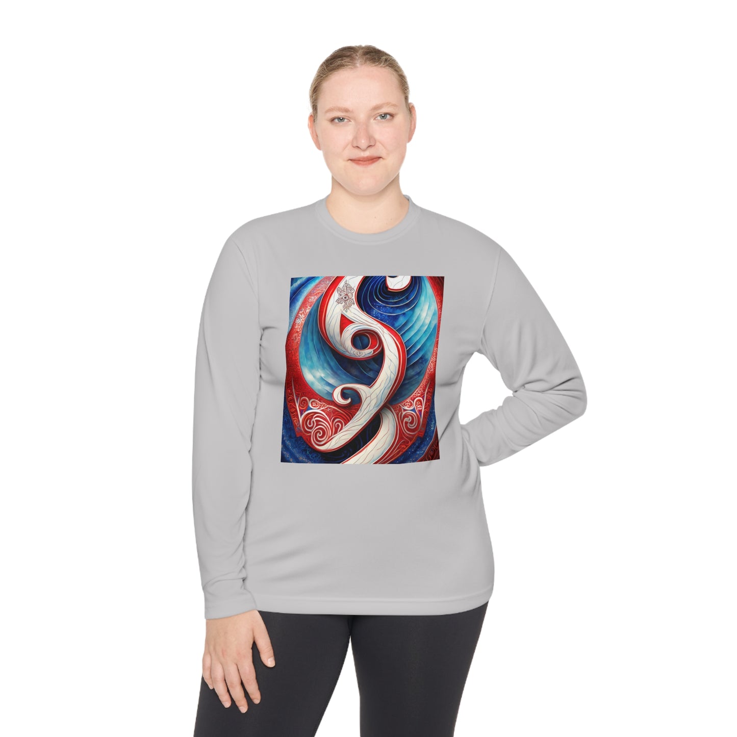 Gender-Neutral Fish Gematria PR Blue Long Sleeve Tee