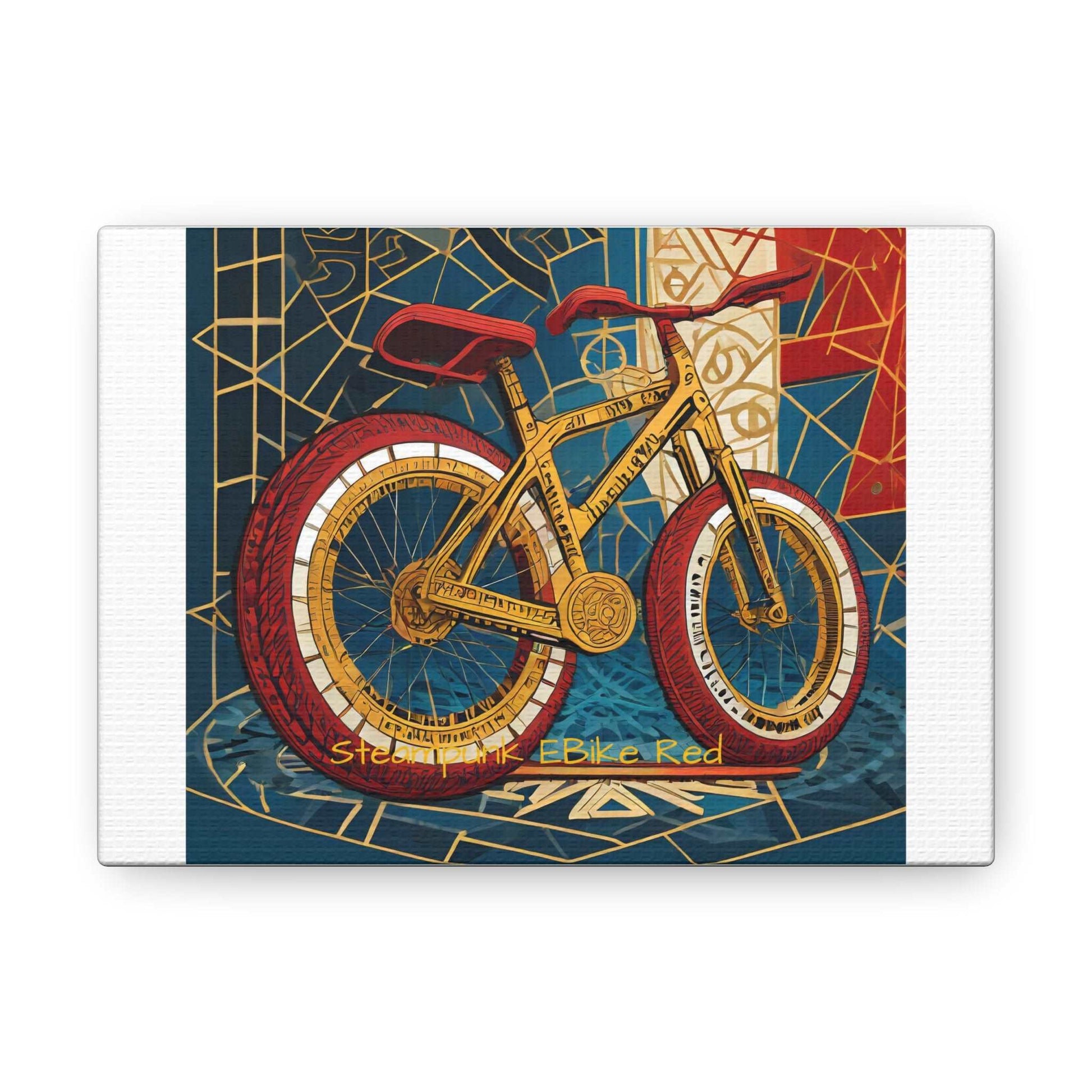 Steampunk EBike Red Gematria Canvas Gallery Wraps by Jacquie B