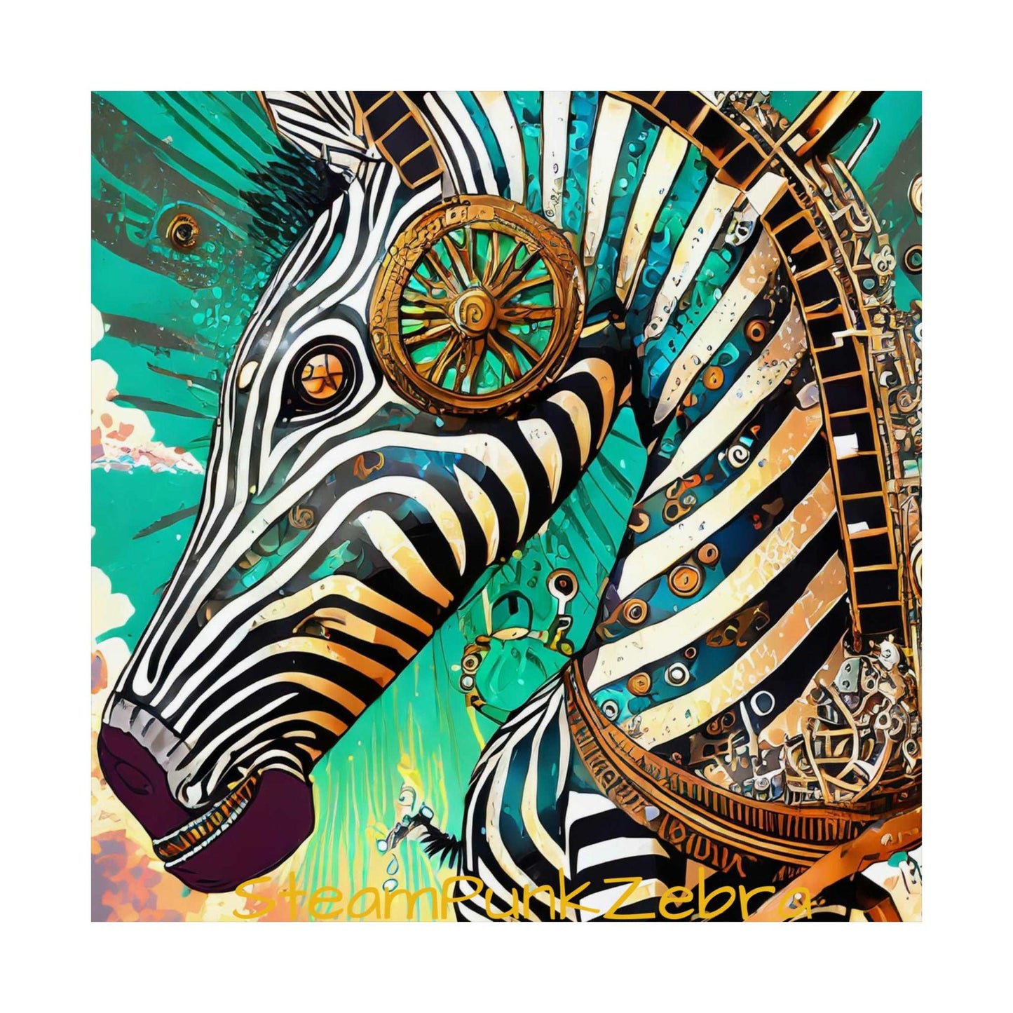 Matte Vertical Posters Steam Punk Mystical Zebra