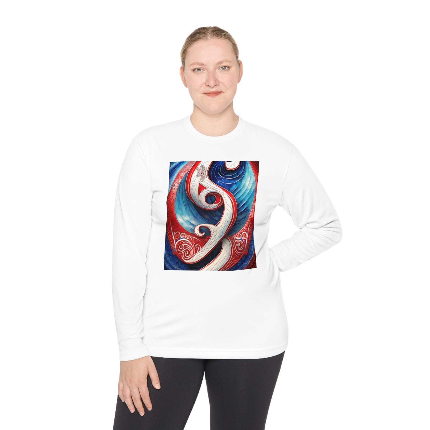 Gender-Neutral Fish Gematria PR Blue Long Sleeve Tee