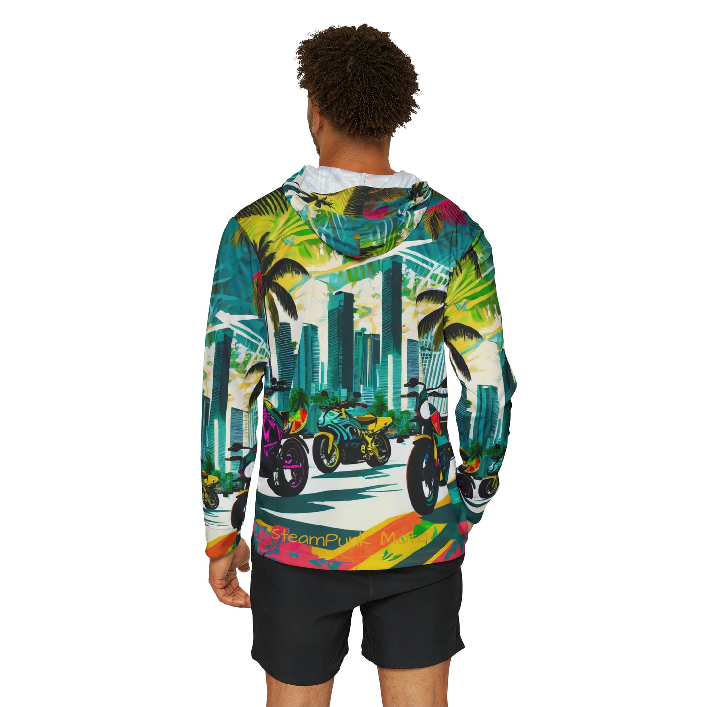 Unisex Adult Sports Warmup Hoodie (AOP) SteamPunk Moto Sunshirt Miami Style fusion Art