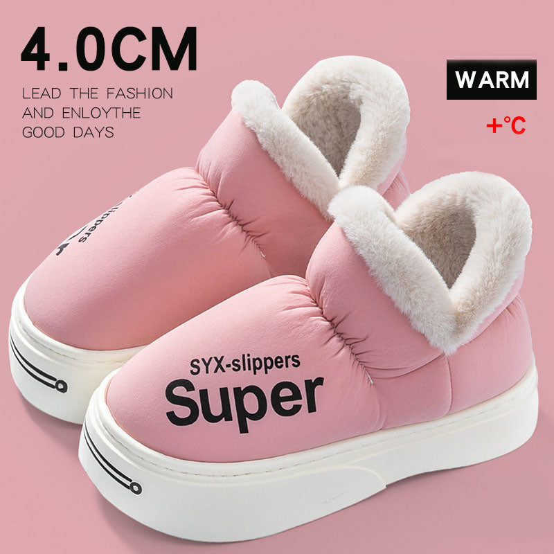 Women Winter Warm Thick-soled Platform Slippers Indoor And Outdoor Garden Walking Shoes