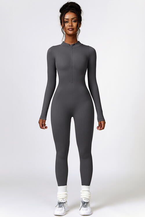 Whalewave Creations Half Zip Long Sleeve Active Jumpsuit