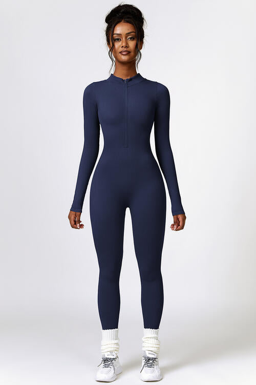 Whalewave Creations Half Zip Long Sleeve Active Jumpsuit