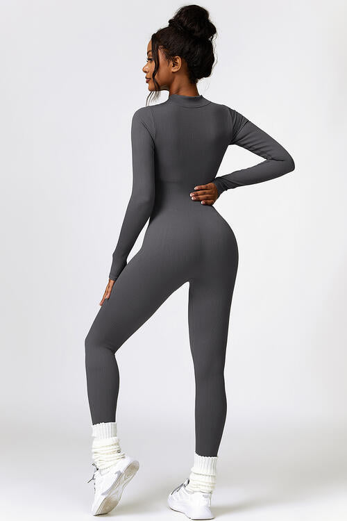 Whalewave Creations Half Zip Long Sleeve Active Jumpsuit