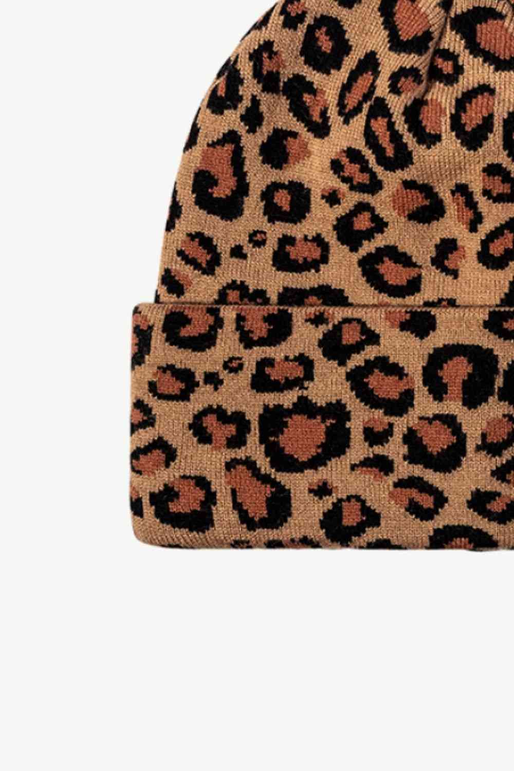 Women's Leopard Pattern Cuffed Beanie hat